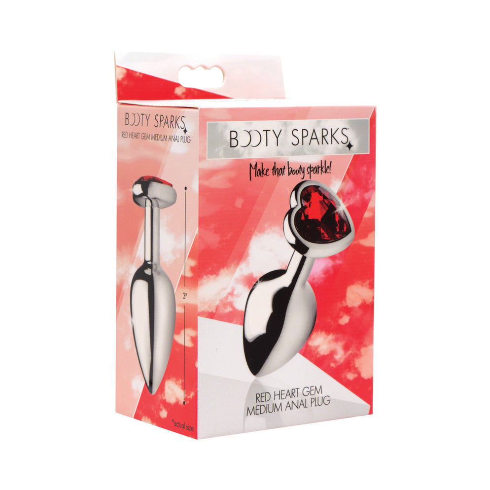 Booty Sparks red heart gem medium anal plug